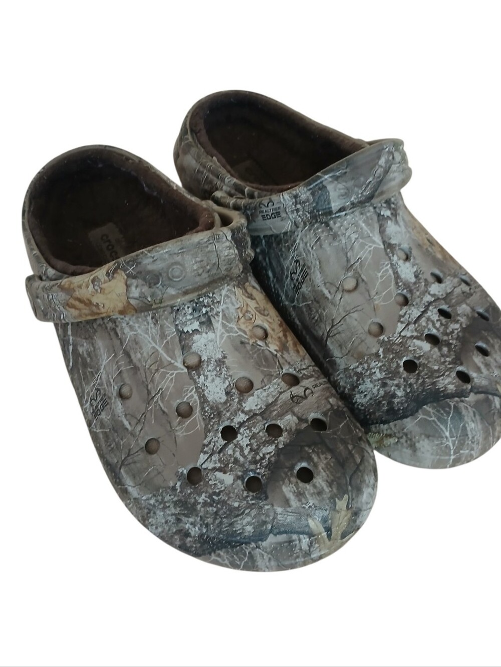 CROCS Classic Realtree Edge Camo Lined Clogs Men's 7 Fuzzy Comfy Outdoors